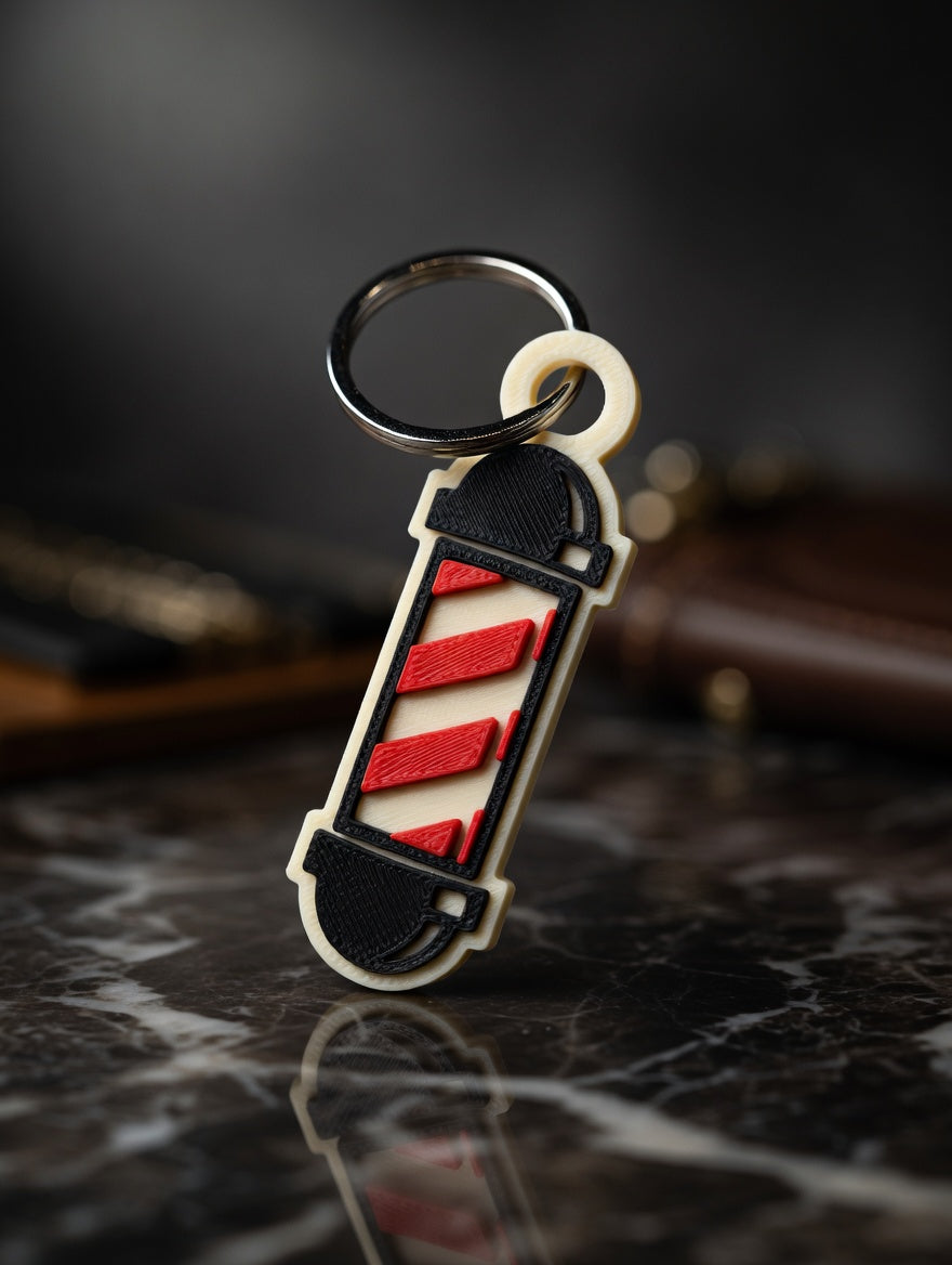 Barber Pole NFC Keychain