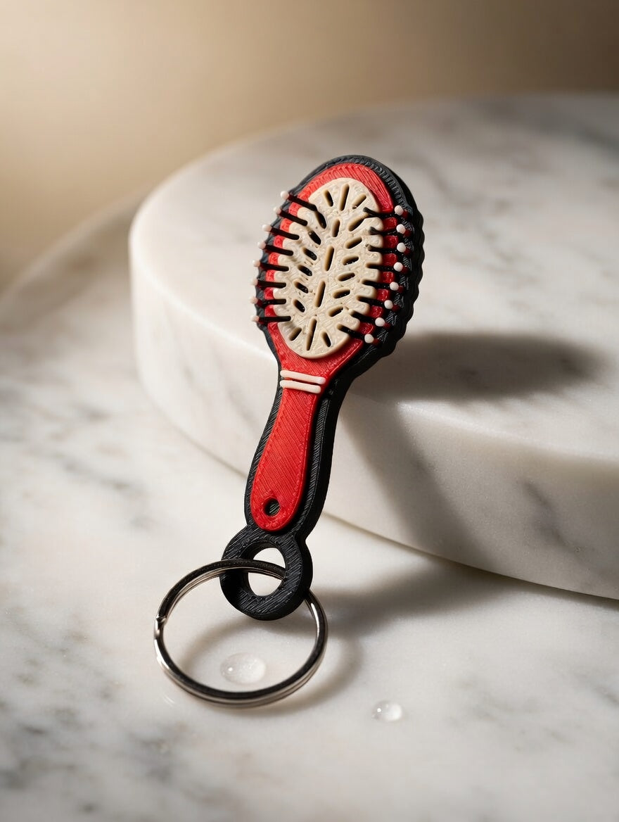 Hair Brush NFC Keychain