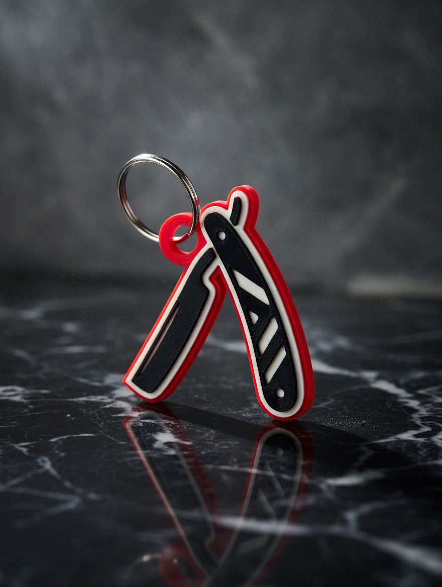 Straight Razor NFC Keychain