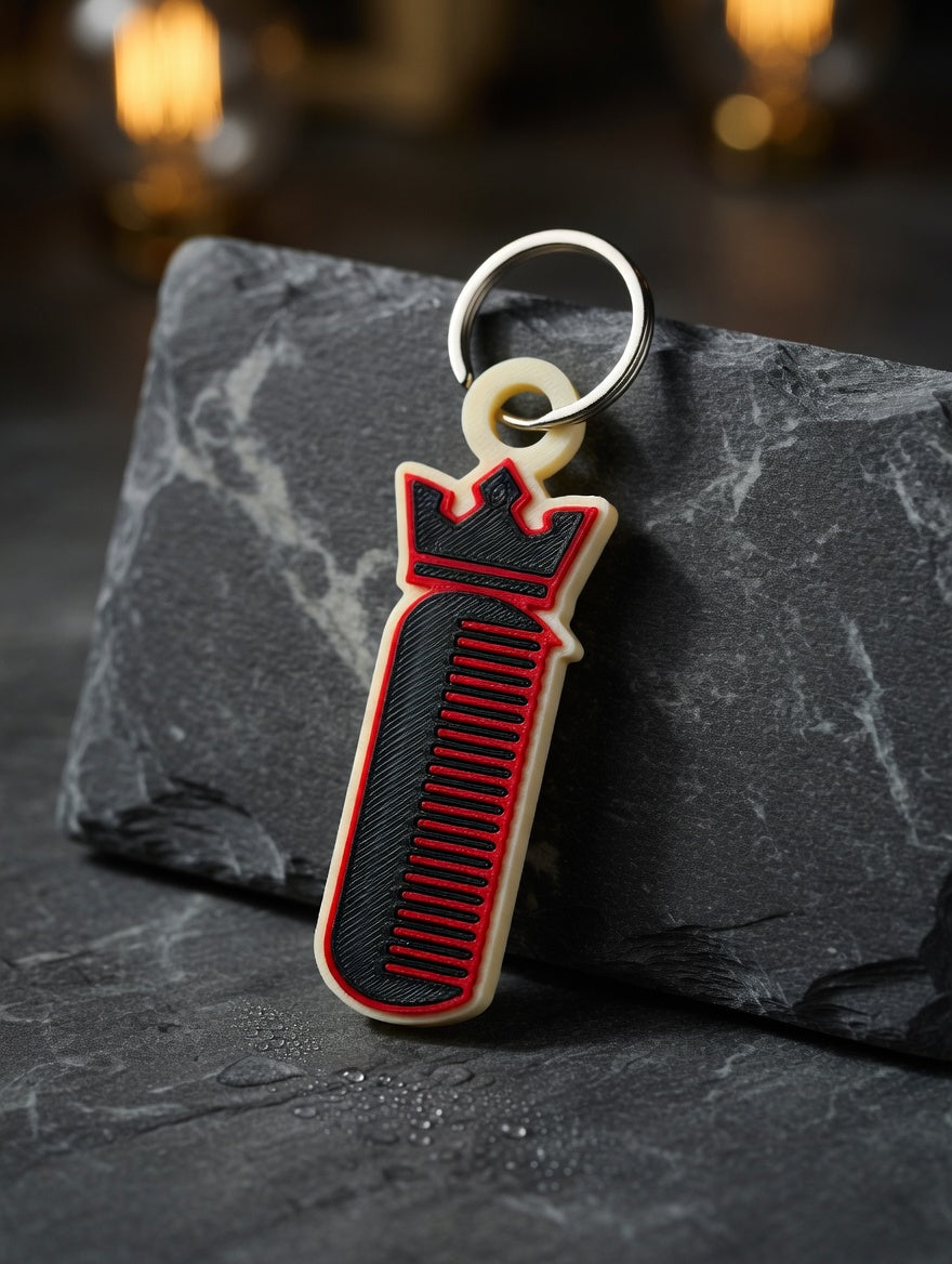 Comb and Crown NFC Keychain